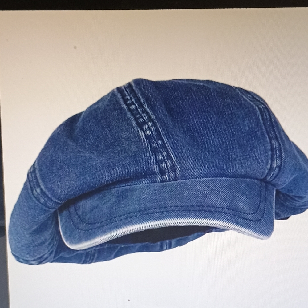 Denim Vintage Oversized Newsboy Style Cap